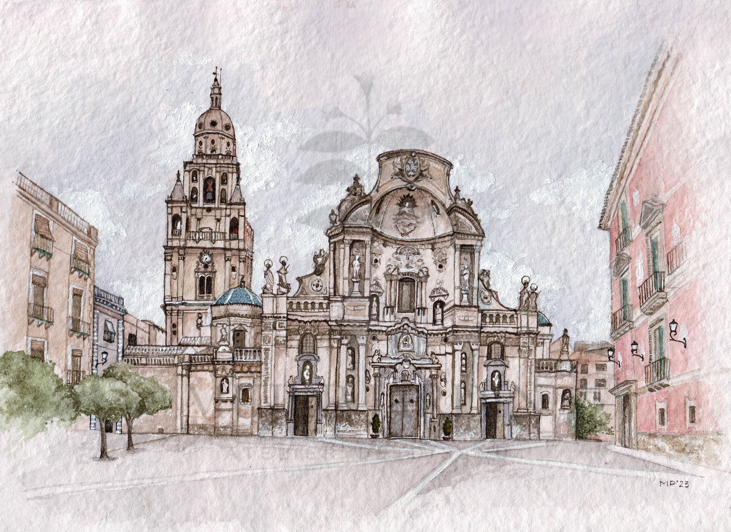 Ilustración personalizada - lugares en acuarela
